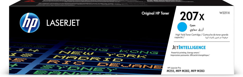 HP 207X Laserjet Original Toner Cyan, Hohe Reichweite, Für HP Color Laserjet Pro M283 / M282 / M255 Serien