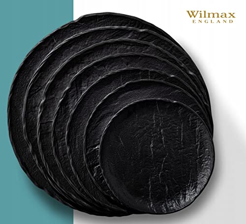 Wilmax WL-661127/A Porzellan Runde Platte, Schwarz, 28cm Durchmesser