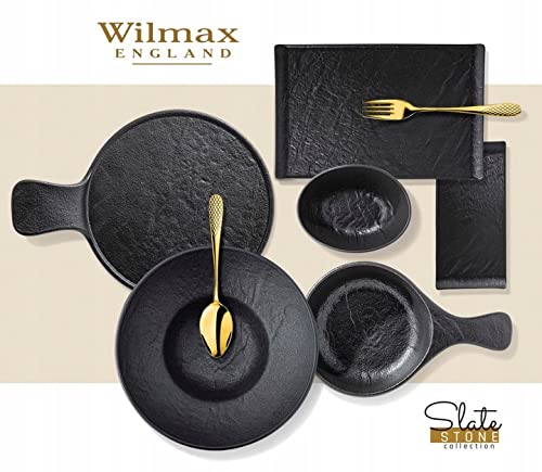 Wilmax WL-661119/A Porzellan Ovale Schale, Schwarz, 19cm L?nge, 15cm Breite, 6cm H?he