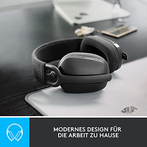 Logitech Zone Vibe Wireless Bluetooth Kopfhörer mit Mikrofon mit Geräuschunterdrückung, USB-A, USB-C, zertifiziert für Google Meet, Google Voice, Zoom, Mac/PC - Grau