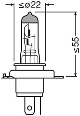 Osram H4 Halogenscheinewrferlampe N472-01B 55/60W 12V P43t im Einzelblister