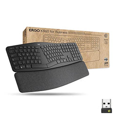 Logitech ERGO K860 for Business geteilte kabellose Tastatur – Ergonomisches Design, gesicherte Logi Bolt Technologie, Bluetooth, weltweit zertifiziert, Windows/Mac/Chrome/Linux, DEU QWERTZ - Graphit