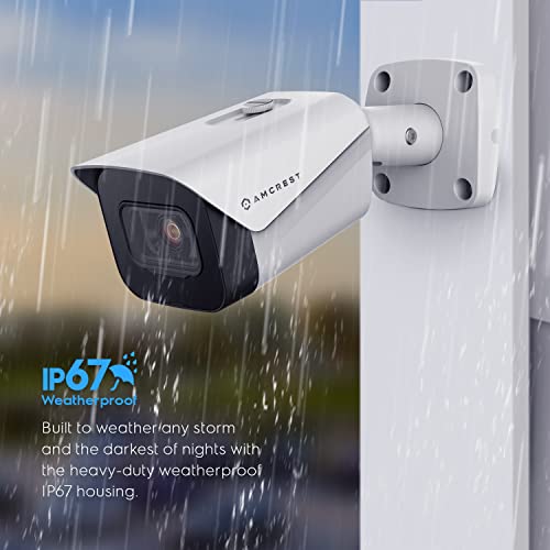 Amcrest Ultra-HD-4K- (8 MP) PoE-IP-Stiftkamera für den Außenbereich, 3840 x 2160, 40 m Nachtsicht, 2,8-mm-Objektiv, wetterfest gemäß IP67, MicroSD-Aufnahme