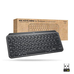 Logitech MX Keys Mini Wireless Illuminated Keyboard for Business, Kompakt, Logi Bolt USB-Empfänger, Hintergrundbeleuchtung, wiederaufladbar, Windows, macOS, Linux, iOS, Android, DEU QWERTZ - Graphit