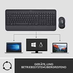 Logitech Signature MK650 Combo for Business, kabellose Maus und Tastatur, Logi Bolt, Bluetooth, SmartWheel, weltweit Zertifiziert, Windows/Mac/Chrome/Linux - Graphit