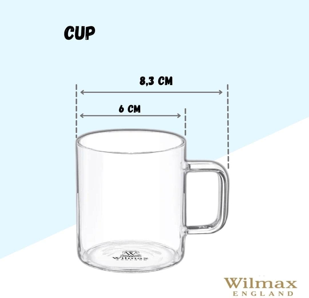 Wilmax England Teegläser WL-888603/A – 6er-Set, 160 ml, Borosilikatglas, Spülmaschinenfest