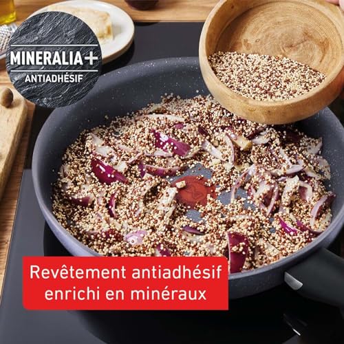 Sartén Tefal Natural On 26 cm, fácil de limpiar, señal térmica, horneado sano y seguro, embalaje respetuoso con el medio ambiente, fabricado en Francia, sartén de inducción G2800502