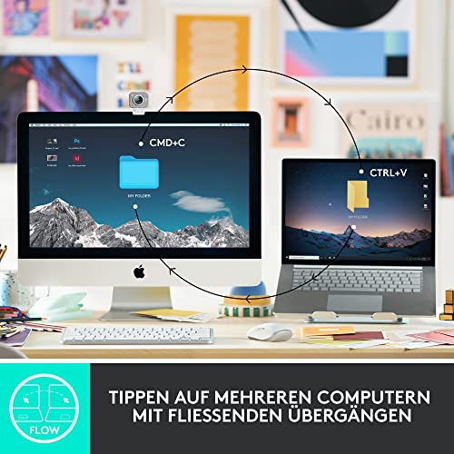 Logitech MX Keys Mini Wireless Illuminated Keyboard for Business, Kompakt, Logi Bolt USB-Empfänger, Hintergrundbeleuchtung, wiederaufladbar, Windows, macOS, Linux, iOS, Android, DEU QWERTZ - Graphit