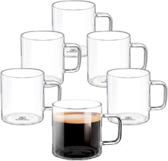 Wilmax Teegläser & Kaffeegläser mit Henkel | WL-888604/A6 | 6er-Set | 200 ml | Gläser für Heiß- & Kaltgetränke