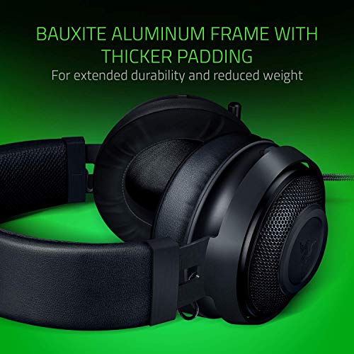 Razer Kraken Gaming-Headset: Leichter Aluminiumrahmen, einziehbares Mikrofon mit Geräuschisolierung