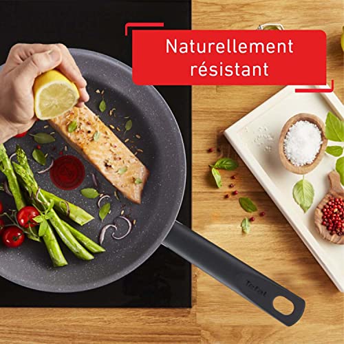 Sartén Tefal Natural On 26 cm, fácil de limpiar, señal térmica, horneado sano y seguro, embalaje respetuoso con el medio ambiente, fabricado en Francia, sartén de inducción G2800502