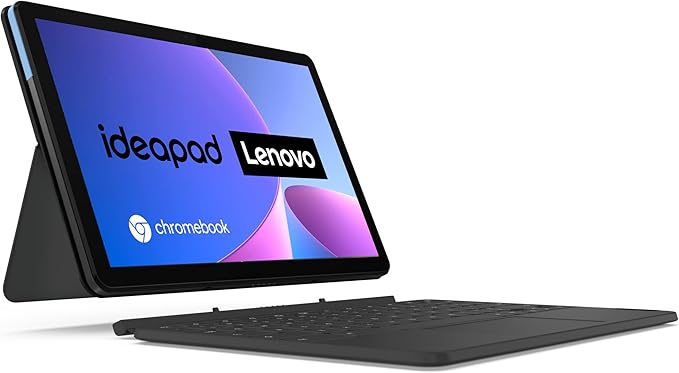Lenovo IdeaPad Duet Chromebook 26,4 cm (10,1 Zoll, 1920x1200, Full HD, WideView, Touch) ChromeOS Tablet (MediaTek P60T, 4GB RAM, 64GB eMMC, ARM Mali-G72 MP3, ChromeOS) blau-grau + Stift