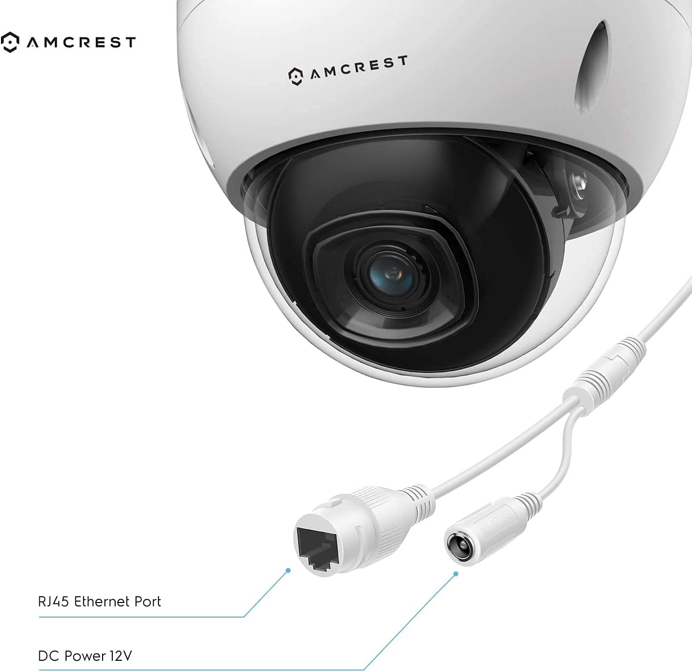 Amcrest 5MP POE-Kamera, POE-IP-IP-Sicherheitskamera im Freien, 5 Megapixel, 98 Fuß NightVision, 2,8-mm-Objektiv, IP67, IK10-Widerstand, MicroSD 256 GB (separat erhältlich), Cloud, Weiss, (IP5M-D1188EW-28MM)