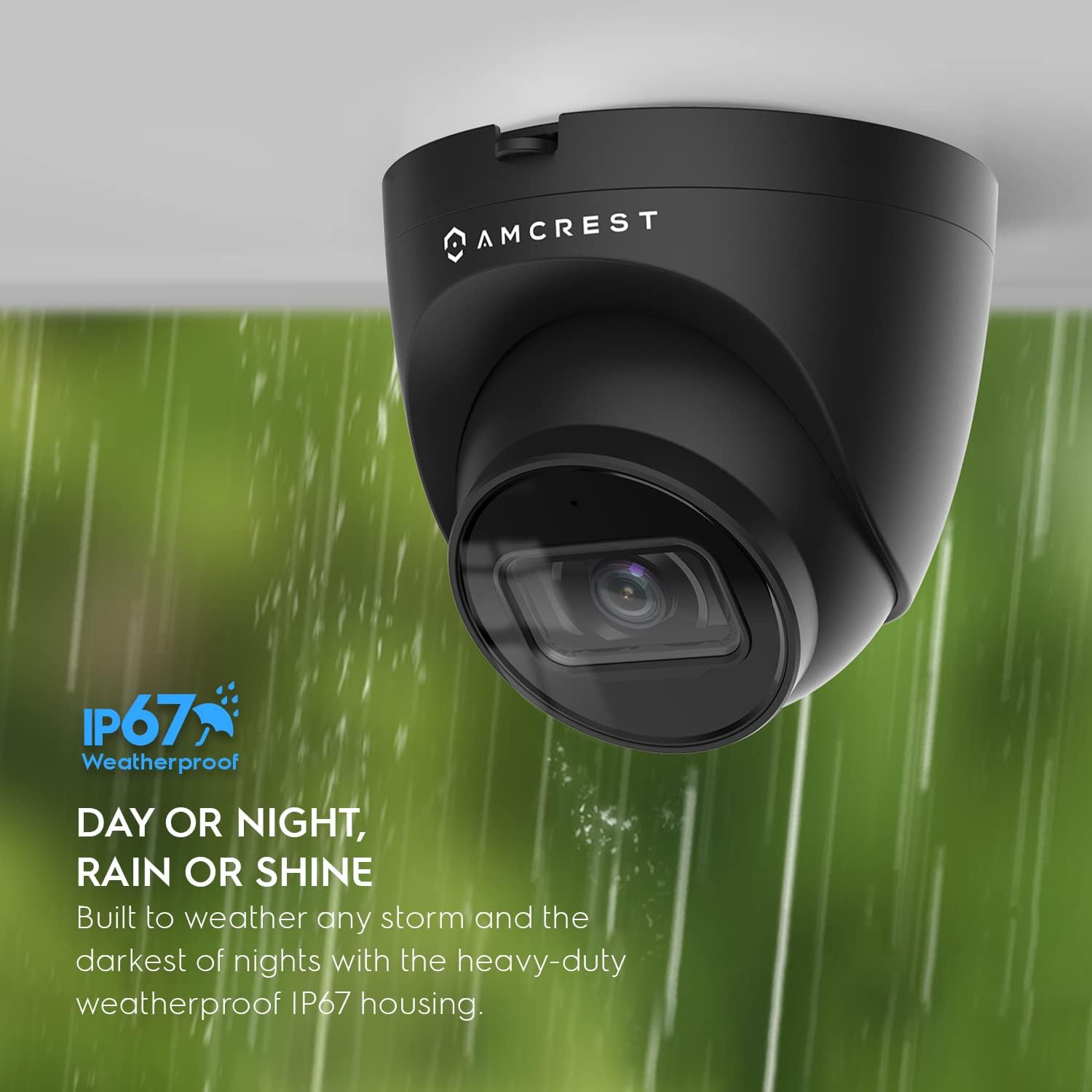 Amcrest 5MP UltraHD IP-Revolver-PoE-Kamera für den Außenbereich mit Mikrofon/Audio, 5MP, 98 Fuß NightVision, 2,8-mm-Objektiv, IP67 wetterfest, MicroSD-Aufzeichnung (256 GB) Schwarz ‎IP5M-T1179EB-28MM