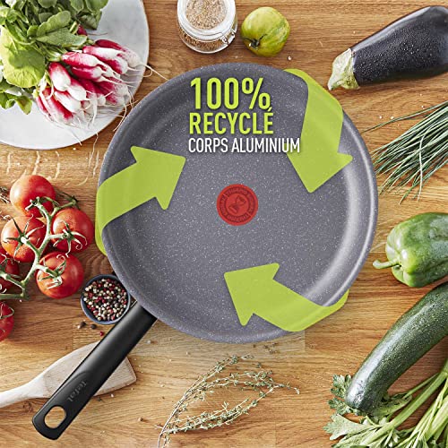 Sartén Tefal Natural On 26 cm, fácil de limpiar, señal térmica, horneado sano y seguro, embalaje respetuoso con el medio ambiente, fabricado en Francia, sartén de inducción G2800502