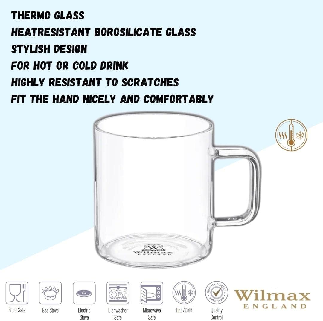 Wilmax England Teegläser WL-888603/A – 6er-Set, 160 ml, Borosilikatglas, Spülmaschinenfest