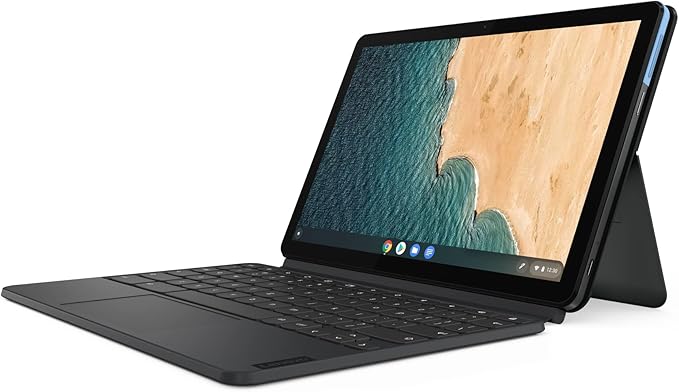 Lenovo IdeaPad Duet Chromebook 26,4 cm (10,1 Zoll, 1920x1200, Full HD, WideView, Touch) ChromeOS Tablet (MediaTek P60T, 4GB RAM, 64GB eMMC, ARM Mali-G72 MP3, ChromeOS) blau-grau + Stift