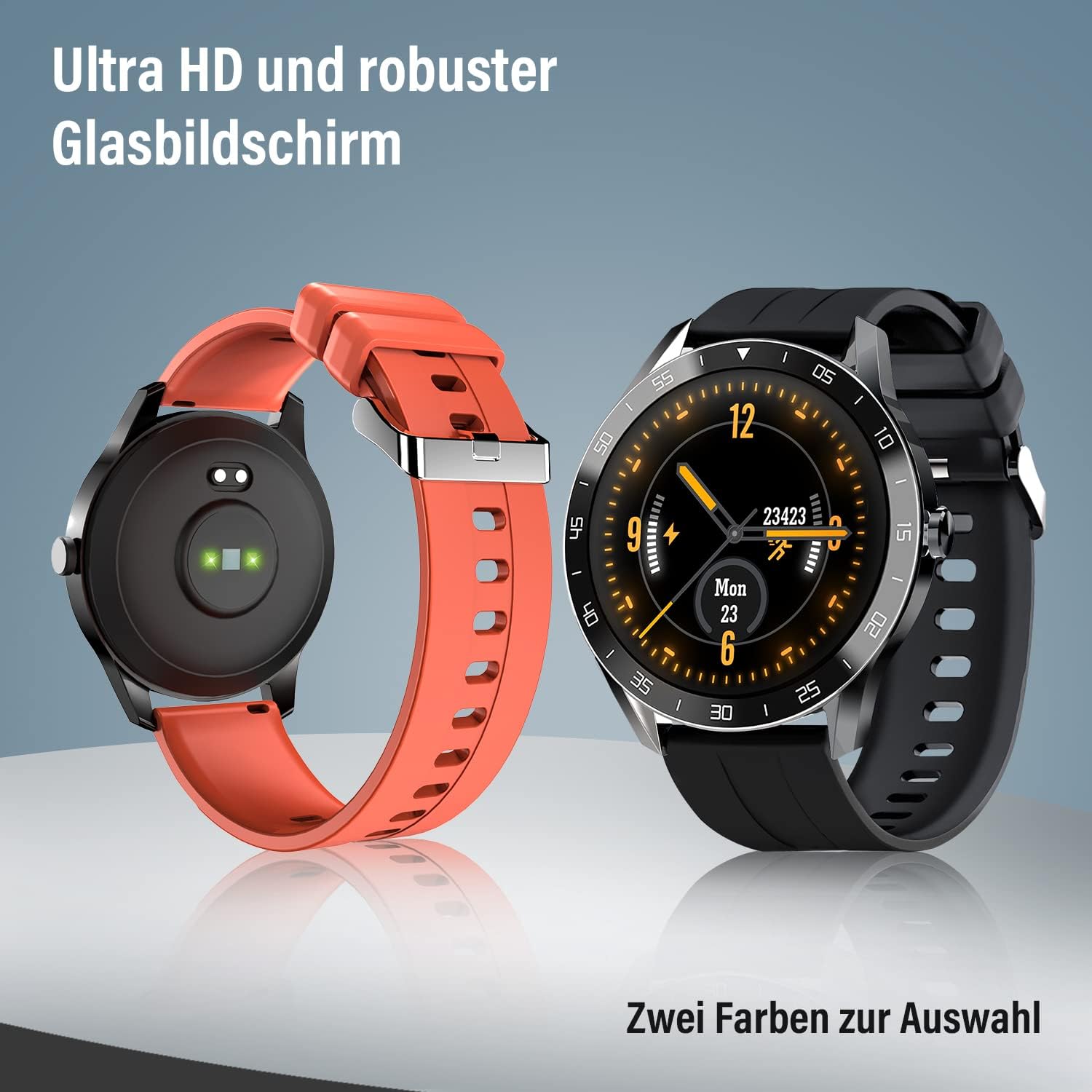 Blackview Smartwatch Herren, X1 Fitnessuhr Rund Volle Touchscreen 5ATM Wasserdicht Sportuhr Fitness Tracker mit Pulsuhr Schlafmonitor Schrittzähler Damen Aktivitätstracker für iOS Android