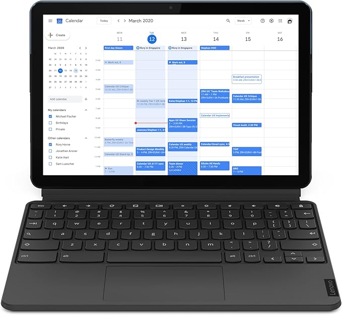 Lenovo IdeaPad Duet Chromebook 26,4 cm (10,1 Zoll, 1920x1200, Full HD, WideView, Touch) ChromeOS Tablet (MediaTek P60T, 4GB RAM, 64GB eMMC, ARM Mali-G72 MP3, ChromeOS) blau-grau + Stift