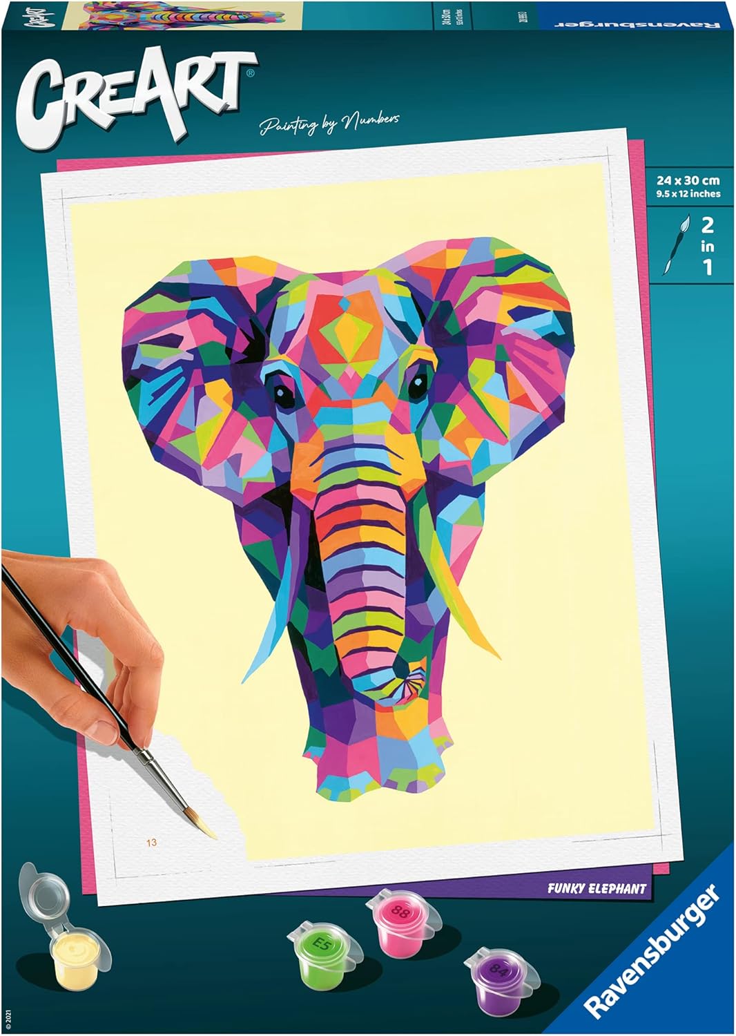 Ravensburger CreArt - Malen nach Zahlen 28995 Funky Elephant ab 12 Jahren