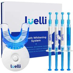 LÜELLI Bleaching Zähne, Hause Zahnaufhellung Set Mit 5 Zahnbleaching Gel und 10 White Stripes, Weiß Zähne, Gegen Gelbe Zähne, Rauchflecken, Schwarze Zähne