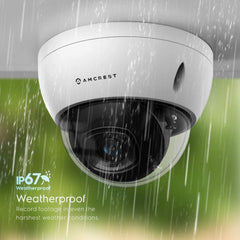 Amcrest 5MP POE-Kamera, POE-IP-IP-Sicherheitskamera im Freien, 5 Megapixel, 98 Fuß NightVision, 2,8-mm-Objektiv, IP67, IK10-Widerstand, MicroSD 256 GB (separat erhältlich), Cloud, Weiss, (IP5M-D1188EW-28MM)