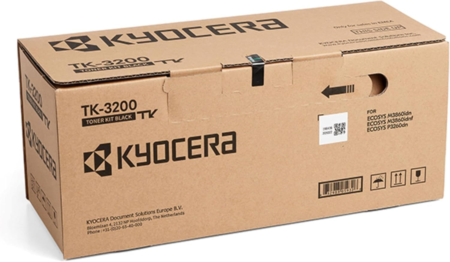 Kyocera TK-3200 Toner Schwarz. Original Tonerkartusche, Toner Drucker Kompatibel Für M3860Idn, M3860Idnf, P3260Dn. Druckertoner Für Bis Zu 40000 Seiten