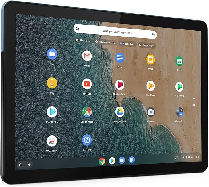 Lenovo IdeaPad Duet Chromebook 26,4 cm (10,1 Zoll, 1920x1200, Full HD, WideView, Touch) ChromeOS Tablet (MediaTek P60T, 4GB RAM, 64GB eMMC, ARM Mali-G72 MP3, ChromeOS) blau-grau + Stift