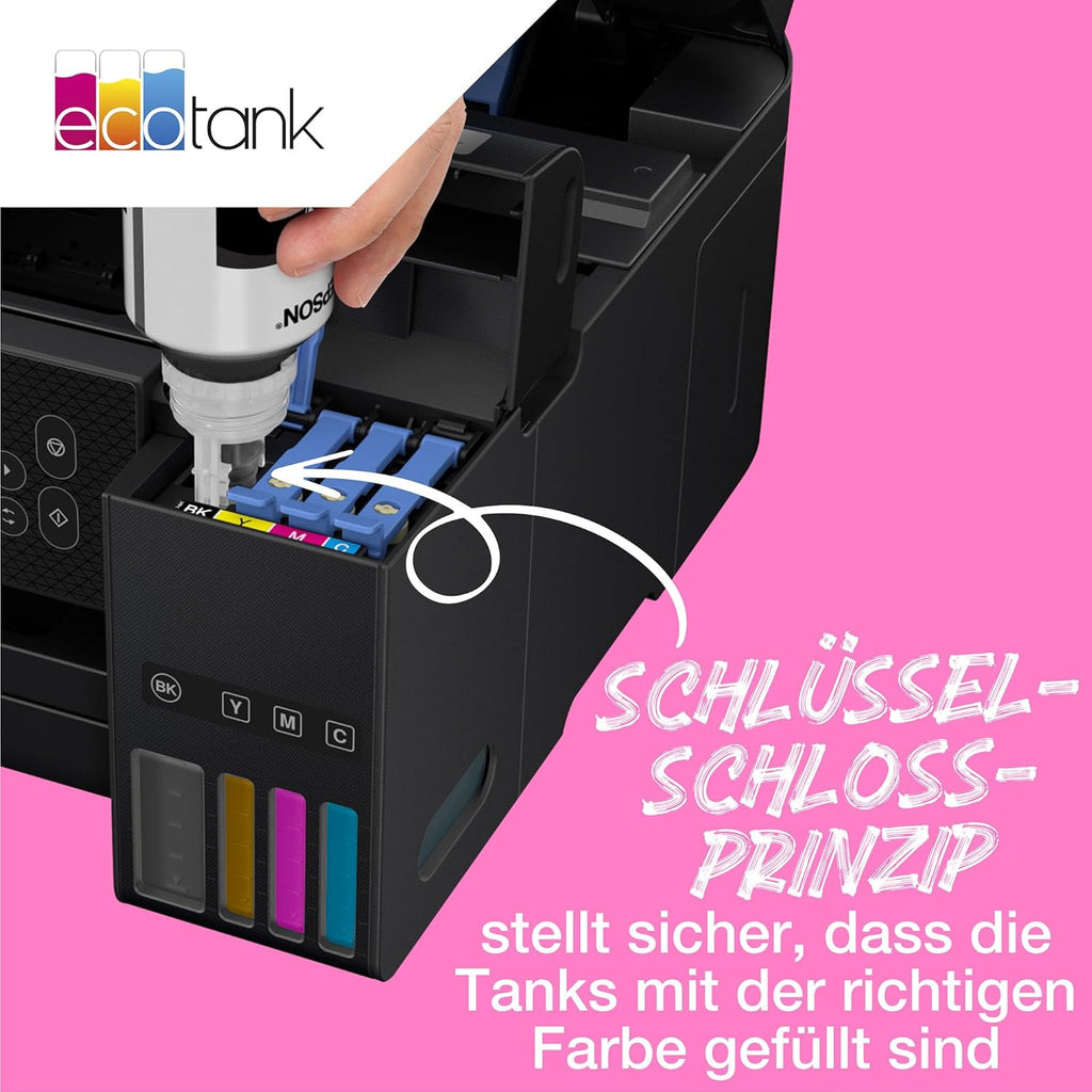 Epson Ecotank 102 Original Tintenflaschen | 4X Farb-Multipack - Schwarz, Cyan, Magenta, Gelb | Markenqualität Für Optimale Ergebnisse