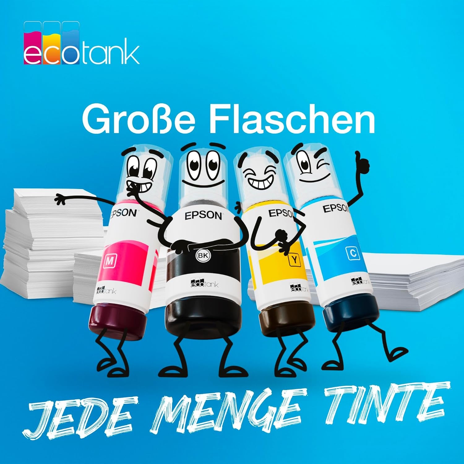 Epson Ecotank 102 Original Tintenflaschen | 4X Farb-Multipack - Schwarz, Cyan, Magenta, Gelb | Markenqualität Für Optimale Ergebnisse