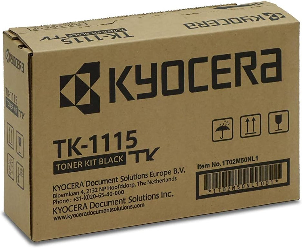 Kyocera TK-1115 Toner Schwarz 1T02M50NL0. Toner Drucker Kompatibel Für FS-1041, FS-1220MFP, FS-1320MFP. Original Tonerkartusche Für Bis Zu 1500 Seiten