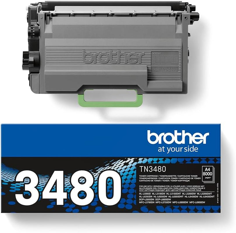 Brother Original Tonerkassette TN-3480 Schwarz (Für Brother HL-L5000DN, HL-L5100DN, HL-L5100DNT, HL-L5100DNTT, HL-L5200DW, DCP-L5500DN, MFC-L5700DN, MFC-L5750DW)